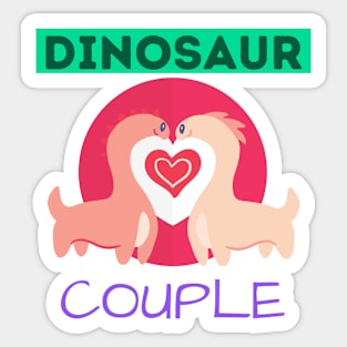 Dinosaurs couple cute Design Sticker